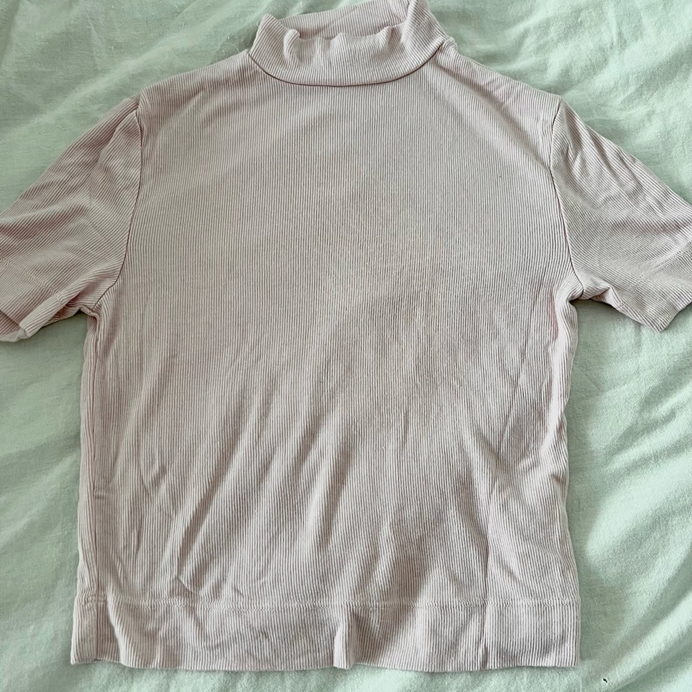 Aritzia Babaton Mockneck T-Shirt Light Pink